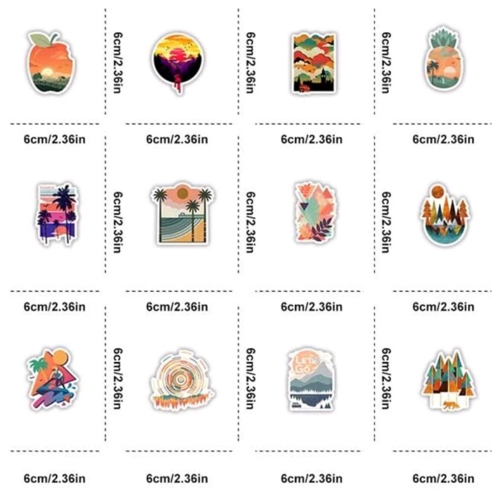 Sunset Beach Sticker Pack, Waves, Palm Tree - Picture 3 of 10